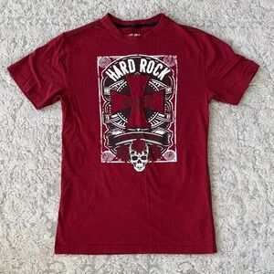 Hard Rock Cafe Burgundy Skull Tee